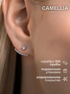 Серьги пусеты серебро 925