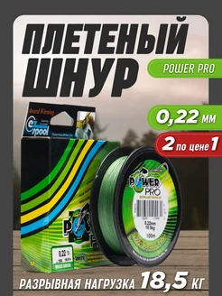 Леска рыболовная плетенка Power Pro 0,22мм 2шт