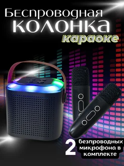 Детская мини колонка караоке с микрофонами