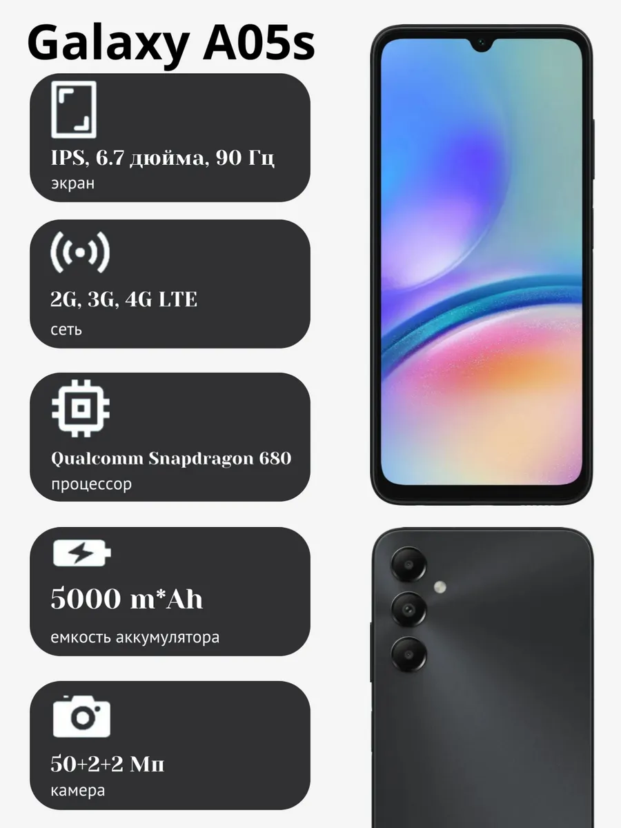 Galaxy A05s 4 128Gb Ростест (EAC)