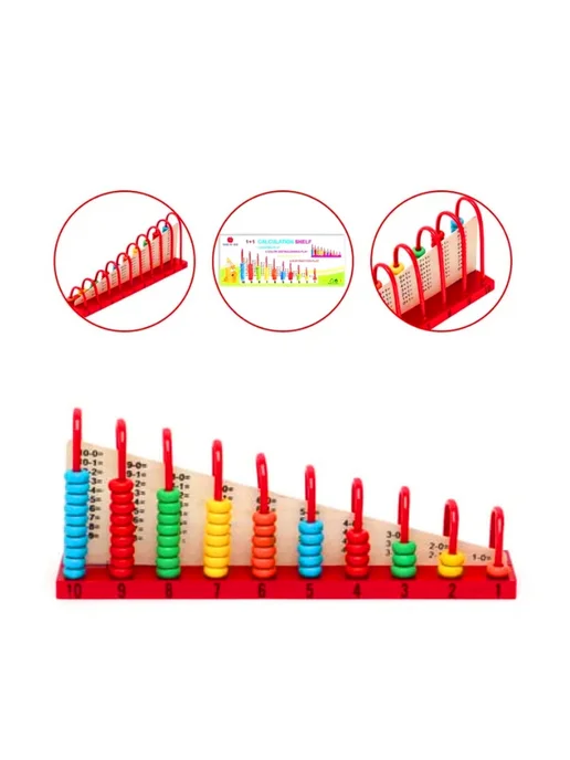 Wooden Toys Счеты детские деревянные. Обучающая и развивающая игра, красный, фото 2