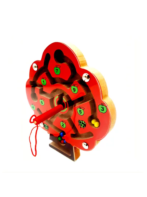 Wooden Toys Магнитный лабиринт с шариками. Развивающая игрушка, красный, фото 3
