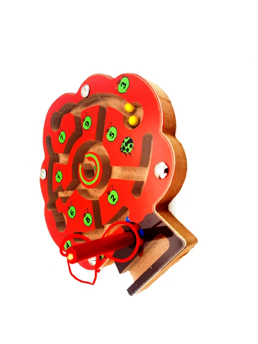 Wooden Toys Магнитный лабиринт с шариками. Развивающая игрушка, красный, фото 4