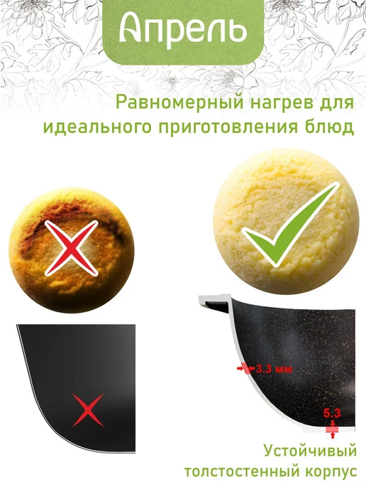Апрель. Казан для плова 3 л 4 л 5 л 6 л с крышкой, 3 л, 4 л, фото 2
