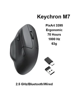 Беспроводная мышь M7, Ergonomic/PixArt3395/63g Keychron 261548700 купить за 6 121 ₽ в интернет-магазине Wildberries