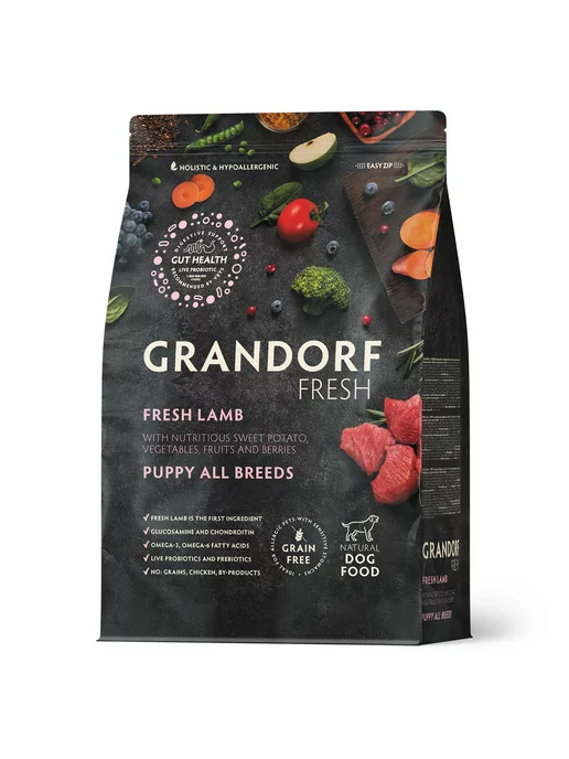 Сухой корм Grandorf' Fresh Dog для собак, щенки, ягненок, 1 кг, фото 5