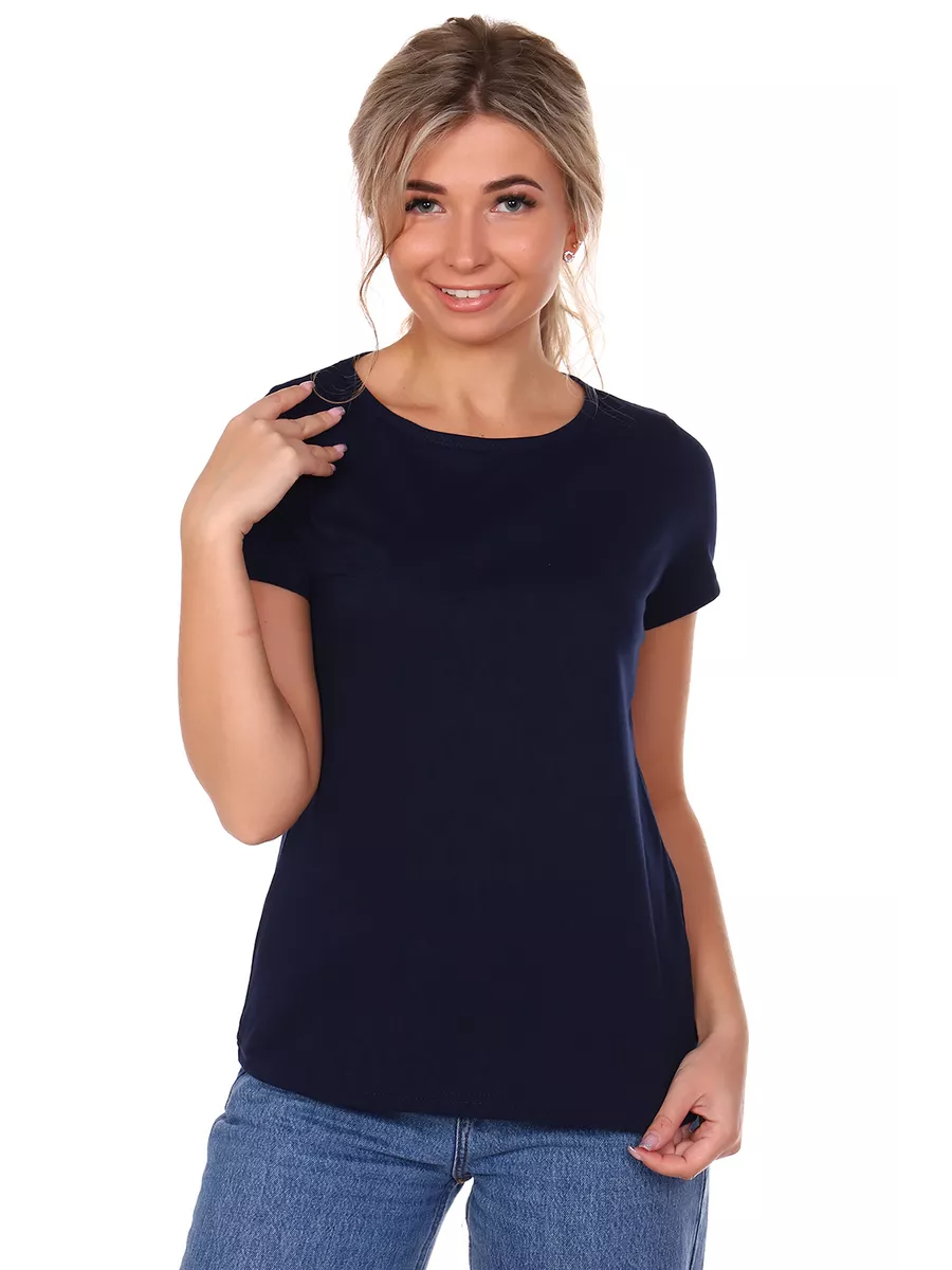 Футболка однотонная хлопок с коротким рукавом