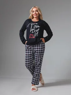 Пижама со штанами теплая с начесом ROSE Pajamas 261687552 купить за 1 115 ₽ в интернет-магазине Wildberries