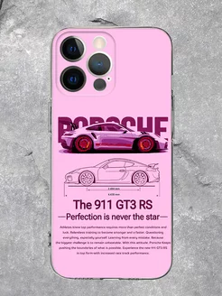 Чехол на iPhone 12 Pro Max принт Porsche цвет розовый