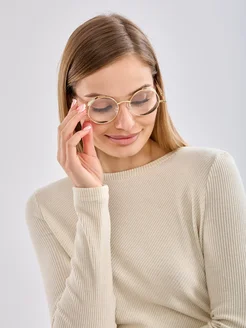 Очки имиджевые женские круглые с прозрачными стеклами