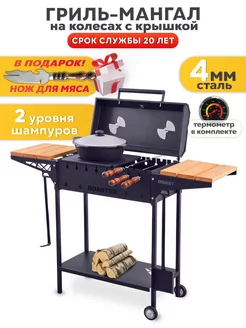 Мангал гриль 4 мм для дачи с крышкой, с полками ROASTER 261914850 купить за 9 273 ₽ в интернет-магазине Wildberries