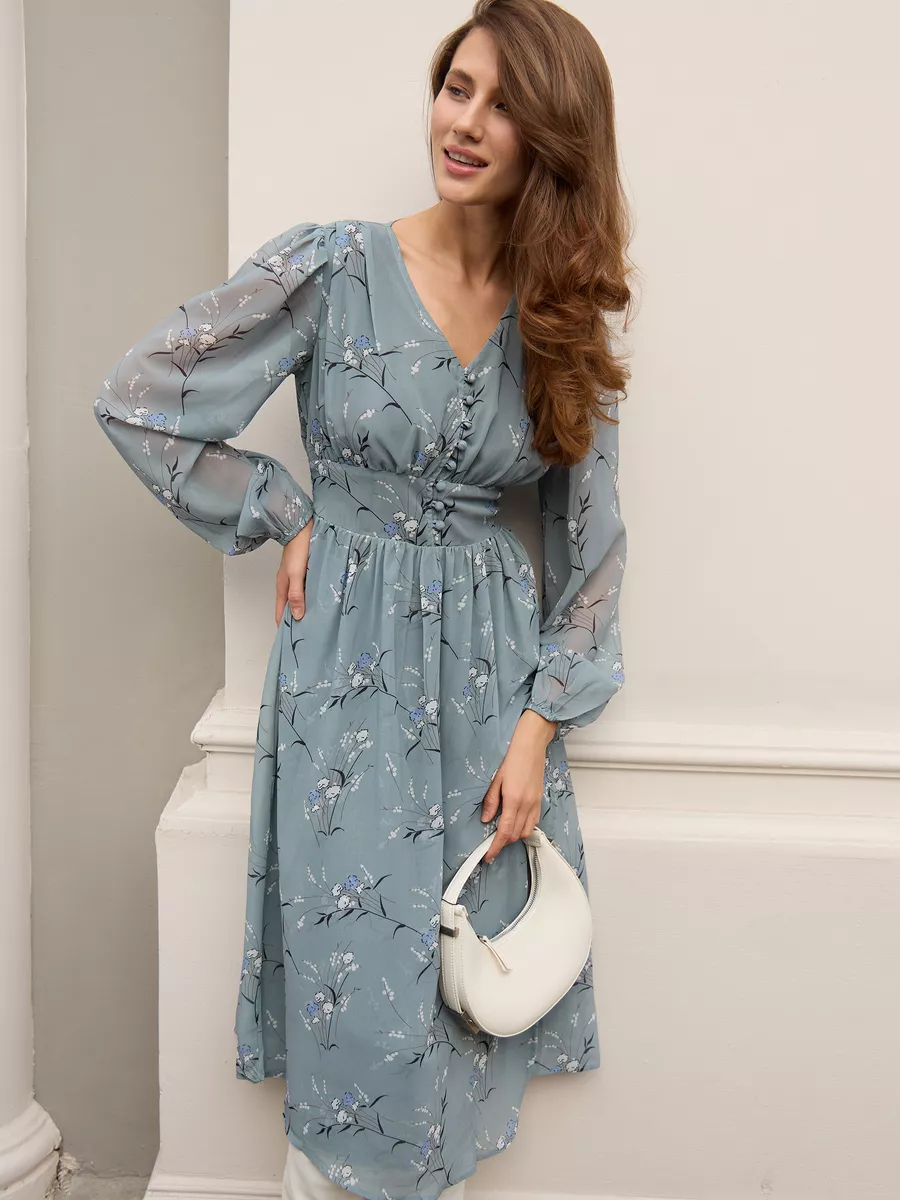 Платье шифоновое длинное