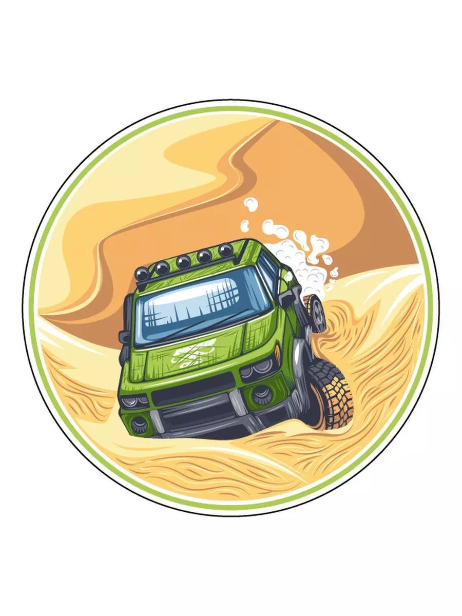 Наклейка внедорожник / Off Road 15x15 см