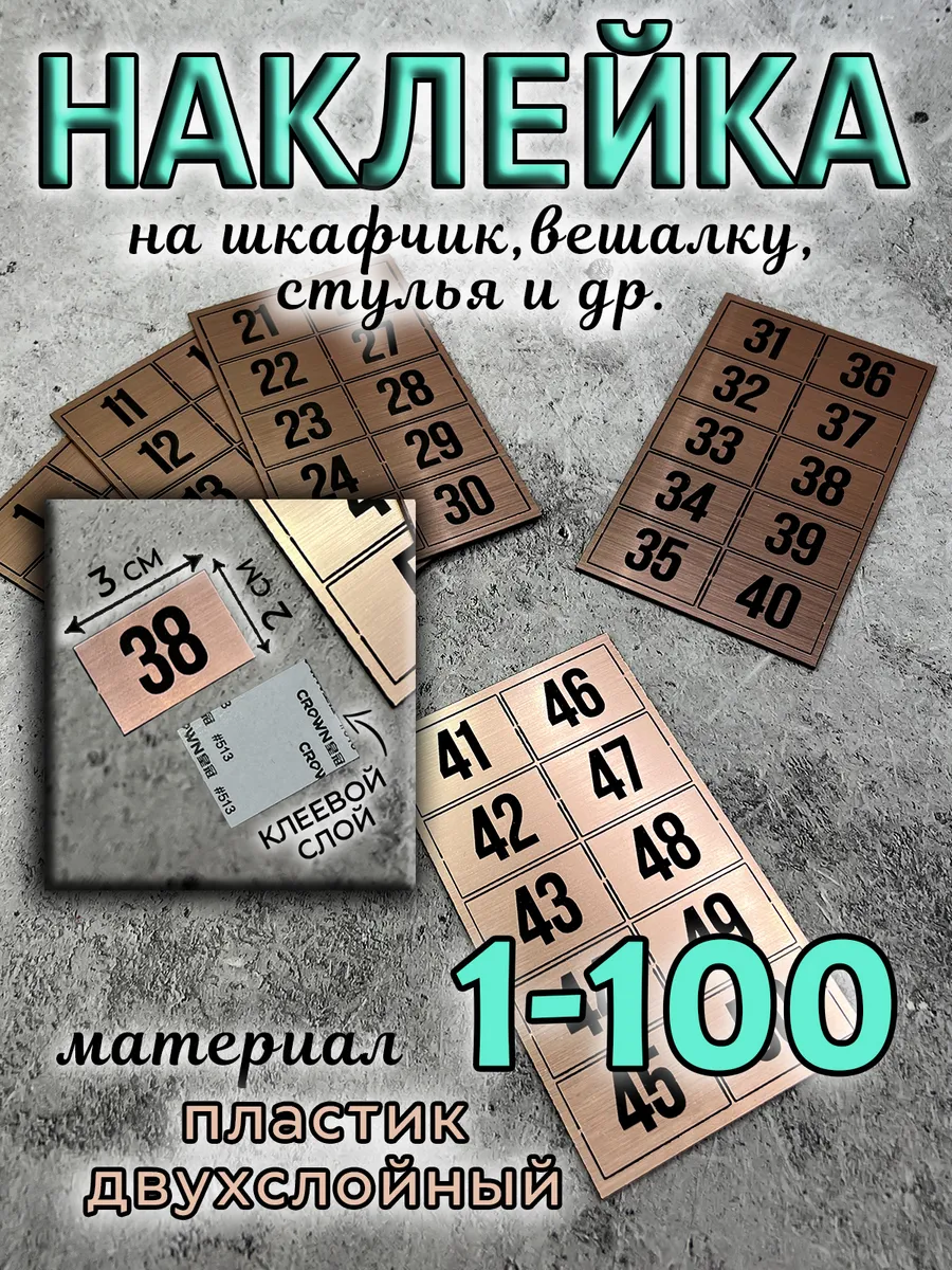 Нумерация гардеробная 1-100