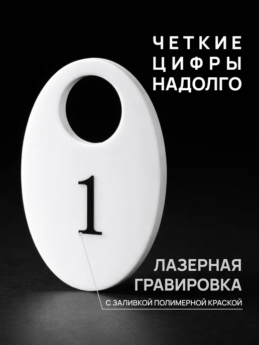 Акриликс Номерки от 1 до 150 гардеробные белые овальные акрил 150 шт, 150 шт, фото 4