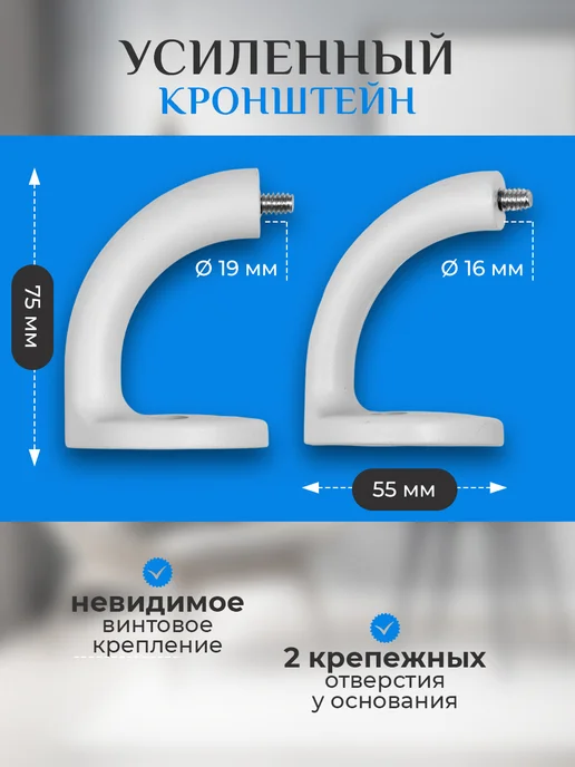 Рошель карниз для штор настенный потолочный одинарный 90 -230 см, белый, фото 5