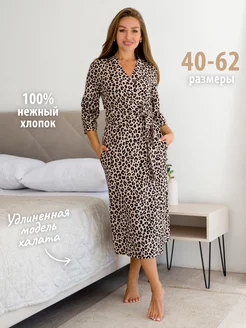 Халат домашний с запахом большие размеры хлопок Спаленка 262142105 купить за 1 869 ₽ в интернет-магазине Wildberries