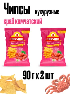 Чипсы кукурузные начос краб камчатский 90г 2шт