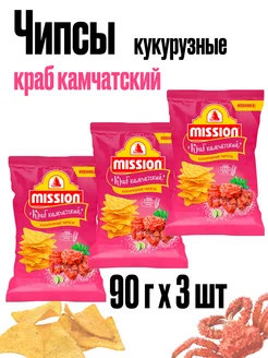 Чипсы кукурузные начос краб камчатский 90г 3шт