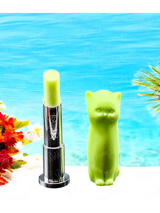 Kiss Beauty Бальзам для губ Розовая кошечка, зеленый, фото 2