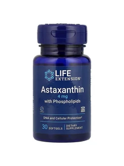 Астаксантин с фосфолипидами, Astaxanthin 4мг, 30капсул